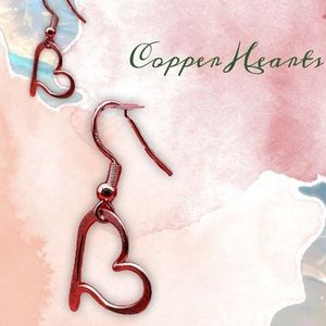 Heart-Shaped Copper Earrings